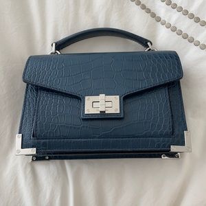 Kooples Croc Bag in Navy with SHW
